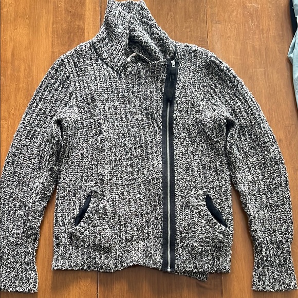 Free People Sweater. Asymmetrical Zip Moto Style - Picture 2 of 6